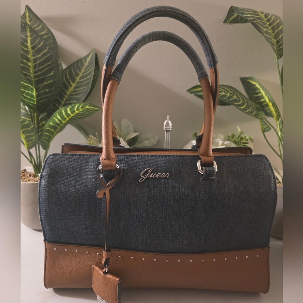 Guess Denim and Tan Women's Handbag